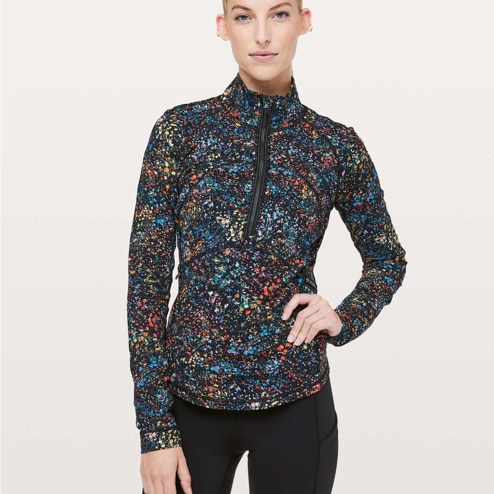 Lululemon Front of the Pack Half Zip in Flowerescent Multi